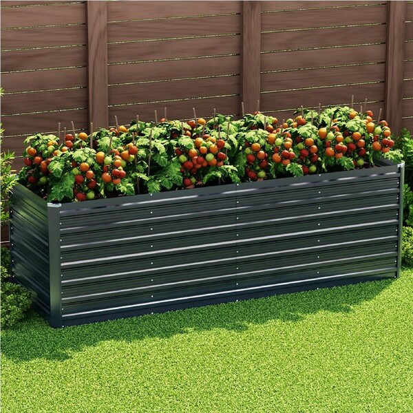 320x80x77cm Green Fingers Garden Bed Planter Box Raised Container Galvanised Herb