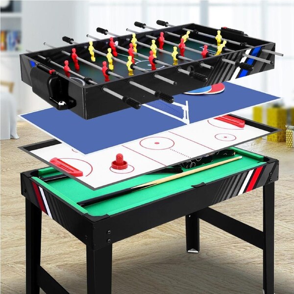 4-in-1 Games Table Soccer Foosball Pool Table Tennis Air Hockey Home Party Gift