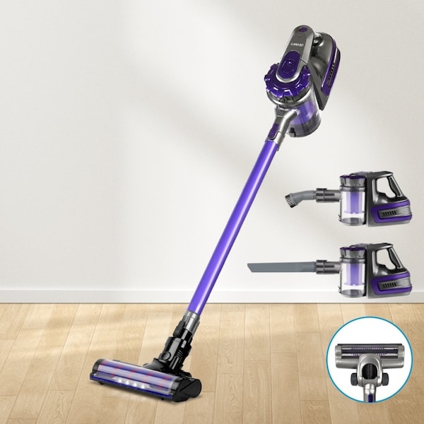 150W Devanti Stick Vacuum Cleaner Cordless Roller Brush Purple