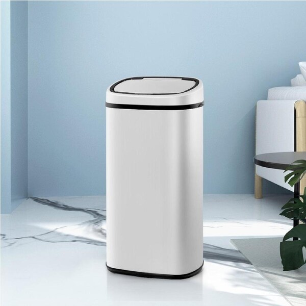 Devanti 68L Motion Sensor Bin Rubbish Automatic White