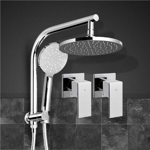 Cefito WELS 9" Shower Head 3-Mode Handheld Round with Taps Chrome