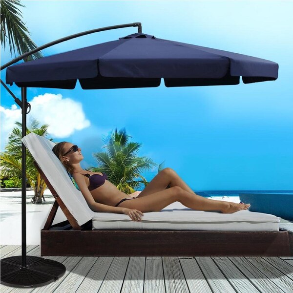 InstaHut 3m Outdoor Umbrella Cantilever Garden Beach Patio Navy