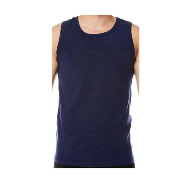MERINO SKINS Mens Thermal Tank Top Singlet Thermals Warm Winter Base Layer - Navy Small (91cm Chest)