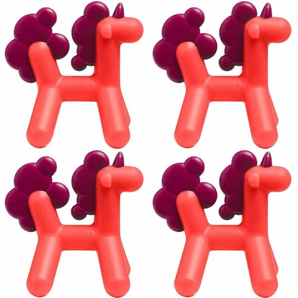 4PK Boon Prance Silicone Teether Baby/Newborn Teething Toy Unicorn 0m+ Pink/PP