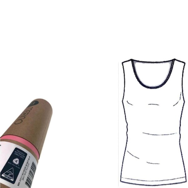 MERINO SKINS Ladies Scoop Neck Tank Top Sleeveless Thermals Wool Thermal - Natural M (AUS 10)