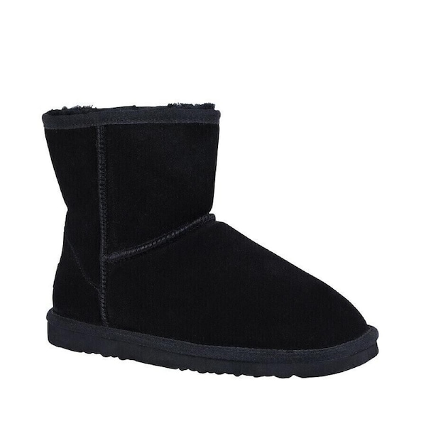 GROSBY Jillaroo Womens UGG Boots Genuine Sheepskin Suede Leather Moccasins - Black US 5