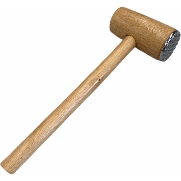 27cm Hammer Meat Tenderiser Chicken Steak Mallet Beef Wooden Handle
