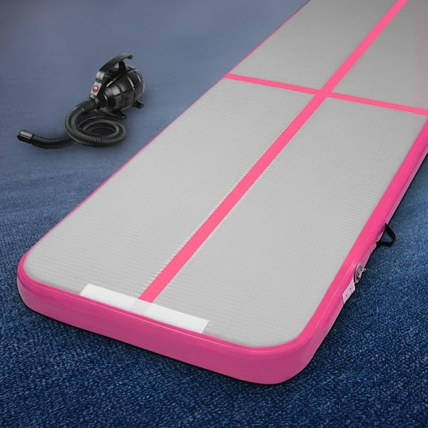 Everfit 3M Air Track Inflatable Gymnastics Mat With Pump Tumbling Mat Pink