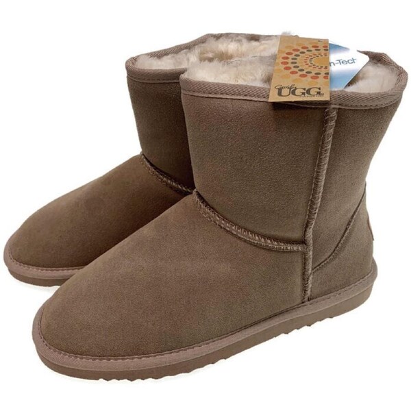 GROSBY Jillaroo Ladies UGG Boots Genuine Sheepskin Suede Leather High Classic Moccasins - Mushroom US 5