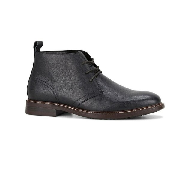 Hush Puppies Mens Harbour Leather Chukka Shoes Ankle Lace-Up Bounce 2.0 - Black US 8
