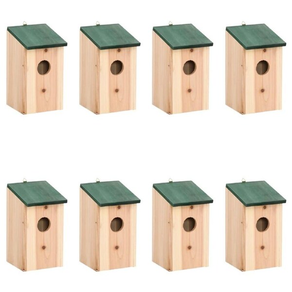 Bird Houses 8 pcs Wood 12x12x22 cm vidaXL