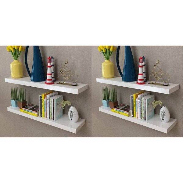 Wall Shelves 4 pcs White 80 cm vidaXL