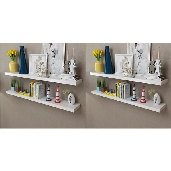 Wall Shelves 4 pcs White 120 cm vidaXL