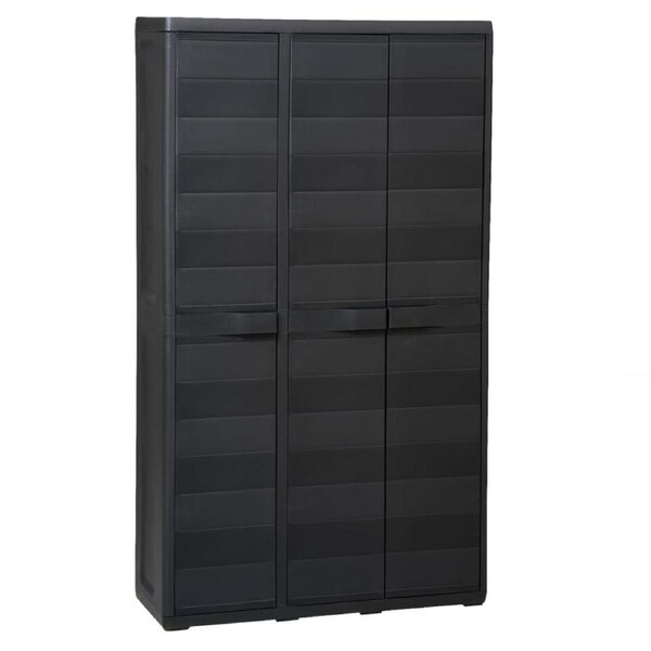 Garden Storage Cabinet with 4 Shelves Black vidaXL