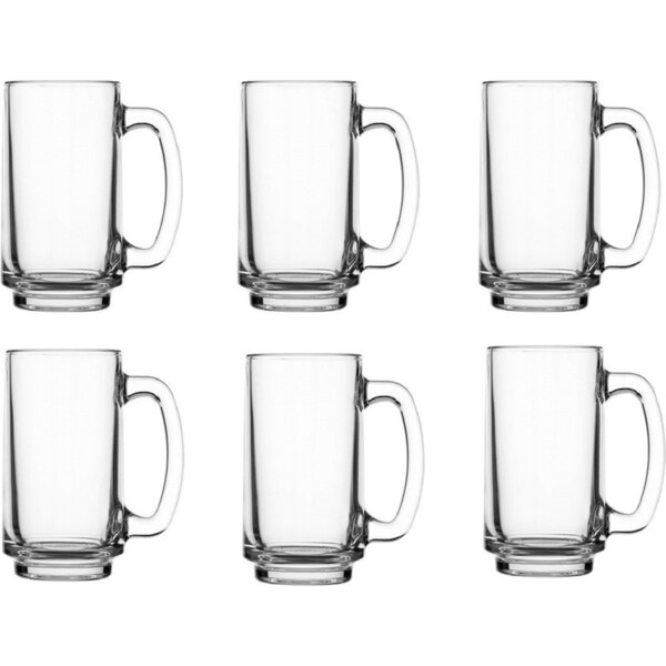 Crown Playboy Glass Beer Mug 355ml Set 6