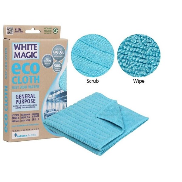 White Magic Eco Cloth Microfibre General Purpose Cleaning Cloth 32 x 32cm