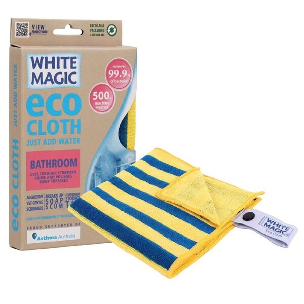 White Magic Eco Cloth Microfibre Bathroom Cleaning Cloth 32 x 32cm