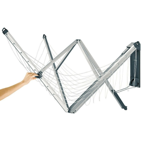 Brabantia Wall Fix Fold Away 4 Arm Clothes Line W/ Cover 24m