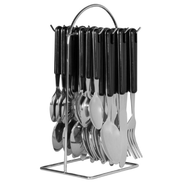 Avanti 24 Piece Stainless Steel Hanging 24pc Cutlery Set Black