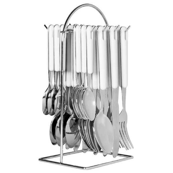 Avanti 24 Piece Stainless Steel Hanging 24pc Cutlery Set White
