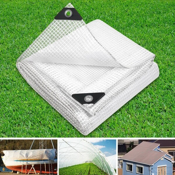 135gsm 5x10m InstaHut Tarp Tarpaulin Canvas Heavy Duty Camping Cover Clear