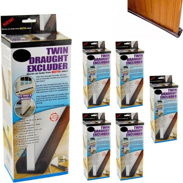 6x Twin DRAFT STOPPER Double Sided Snake Air Wind Door Guard Cover Weather Seal