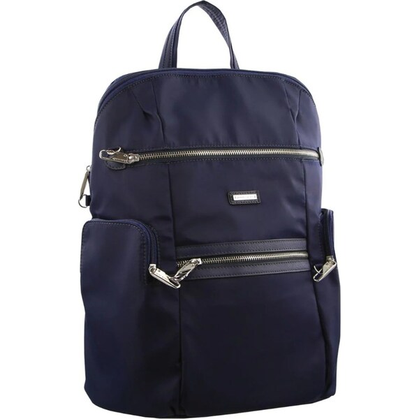 Pierre Cardin Nylon RFID Anti Theft Slash Proof Backpack Bag - Navy