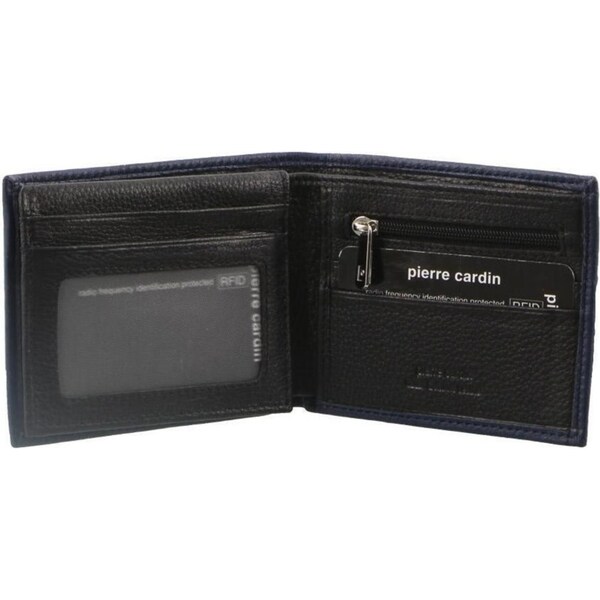 Pierre Cardin Mens Wallet RFID Blocking Genuine Italian Leather - Black