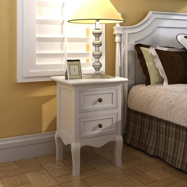 Nightstands 4 pcs with 2 Drawers MDF White vidaXL