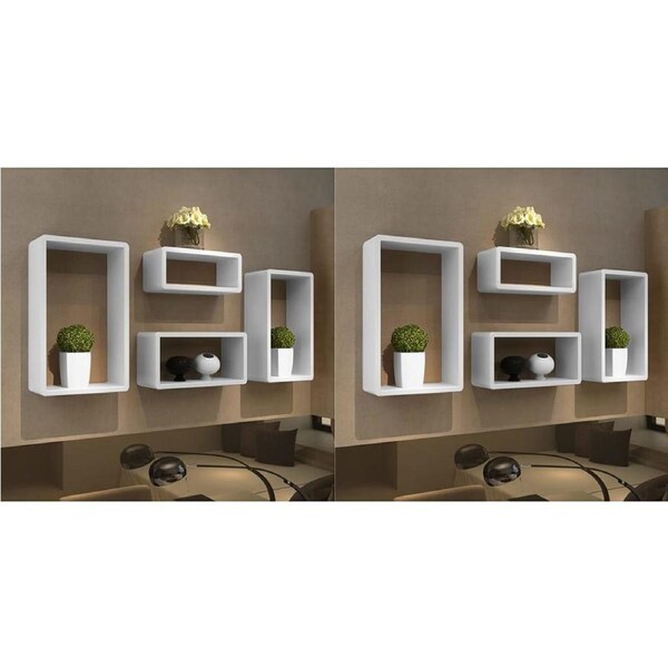 Wall Cube Shelves 8 pcs White vidaXL