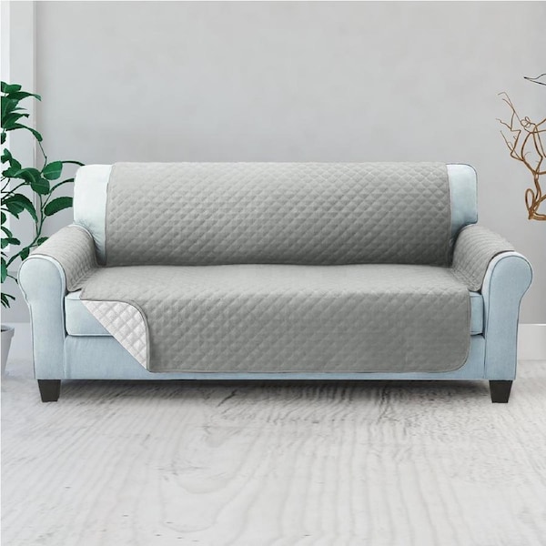 3 Seater Artiss Sofa Cover Couch Covers Quilted Grey