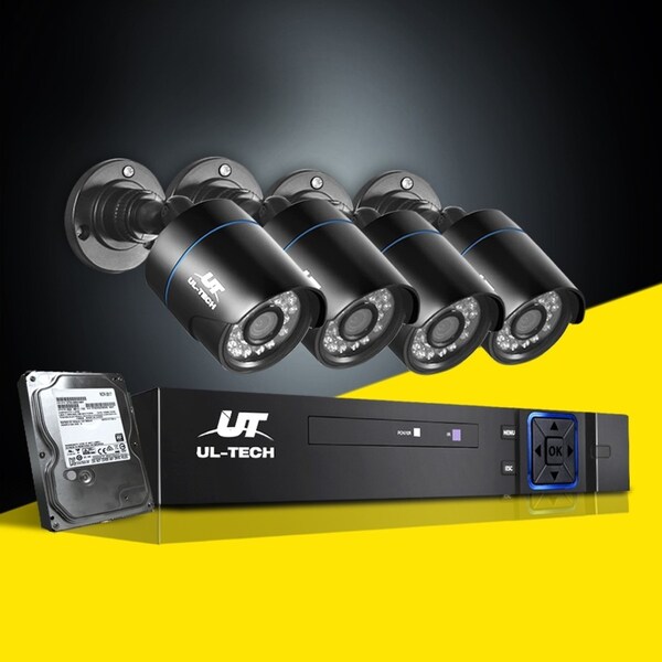 UL-Tech CCTV Security System 8CH DVR 4 Cameras 2TB Hard Drive