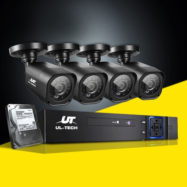 UL-Tech CCTV Security System 4CH DVR 4 Cameras 2TB Hard Drive