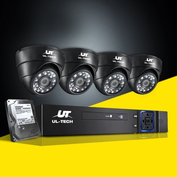 UL-Tech CCTV Security System 8CH DVR 4 Cameras 2TB Hard Drive