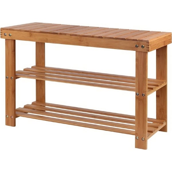10 Pairs Artiss Shoe Rack Shoe Bench Bamboo
