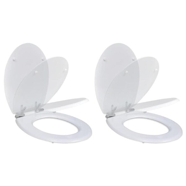 Toilet Seats with Soft Close Lids 2 pcs MDF White vidaXL