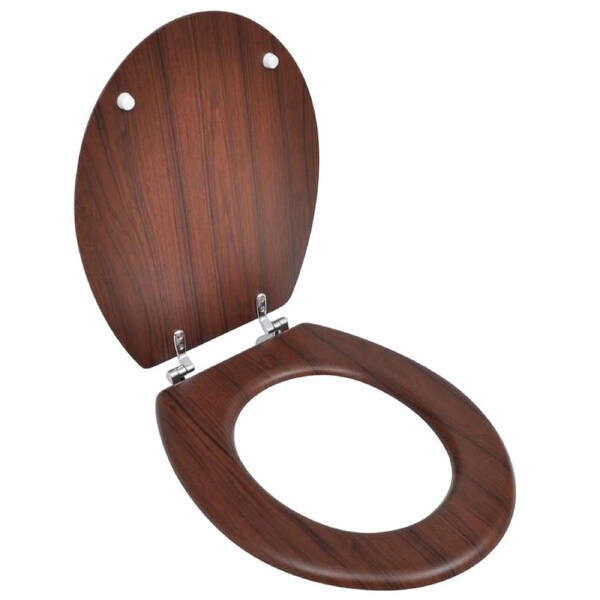WC Toilet Seat MDF Lid Simple Design Brown vidaXL