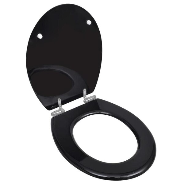 Toilet Seats with Soft Close Lids MDF Black vidaXL