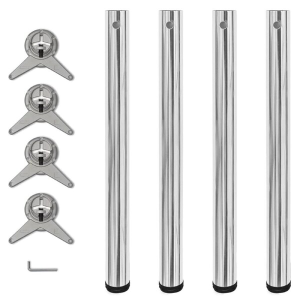 Adjustable Table Legs 4 pcs Chrome 710 mm vidaXL