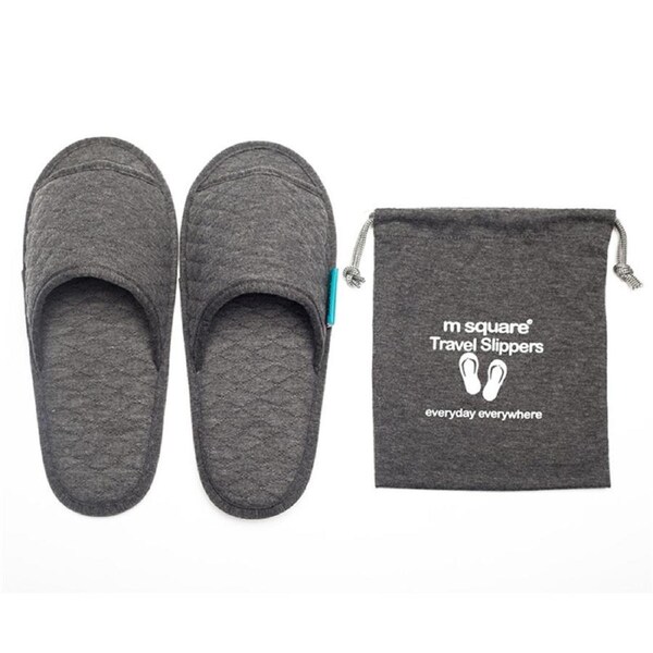 M SQUARE-Stylish contemporary folding travel slippers-S151688-grey