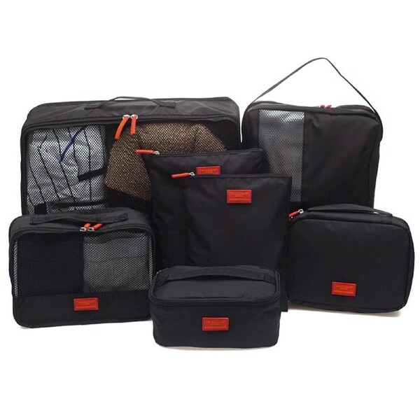 MSQUARE Fashion design professional business travel kit bag with 7pcs per set-black