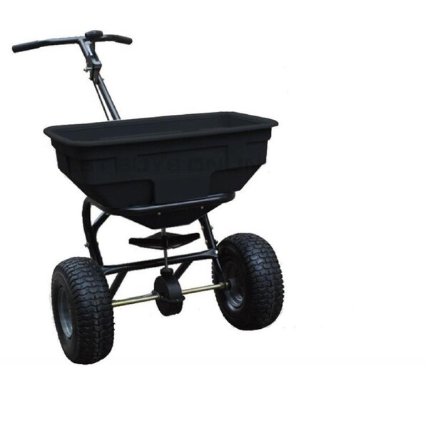 Fertilizer Spreader 60kg Push Walk behind Broadcast Spreader with Rain Cover