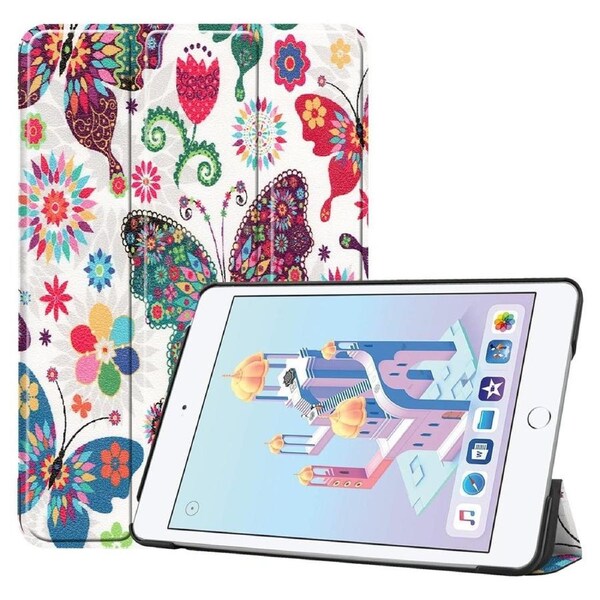 For iPad mini 5 2019 Case,Karst Texture Folio PU Leather Smart Cover,Butterfly
