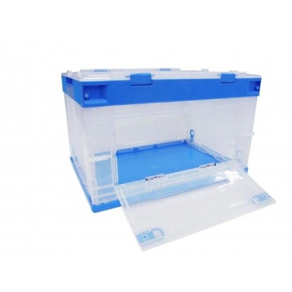 TCS 51L Folding Plastic Storage Box w/ Side Opening