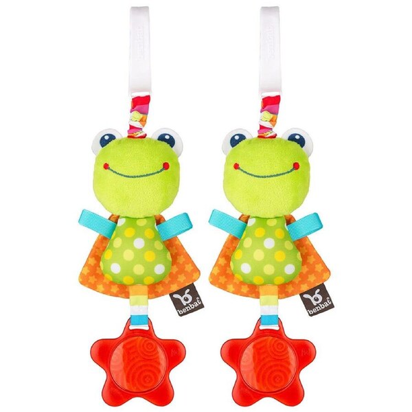 2PK Benbat Dazzle Frog Jitter Baby/Infant 0m+ Hanging Educational Stroller Toys