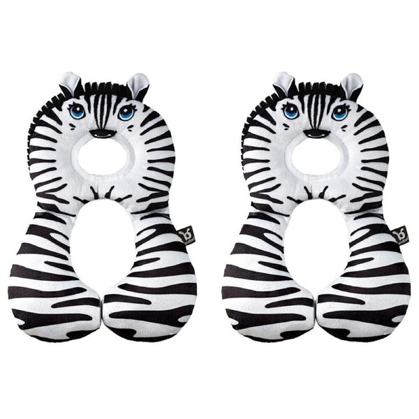 2PK Benbat Total Support Headrest Head/Neck Travel Baby Car Pillow Zebra BLK/WHT