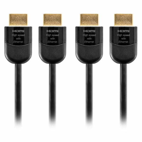 2x PRO2 2m Premium HDMI Cable Ultra HD 4K 2160p 30AWG High Speed w/ Ethernet BLK