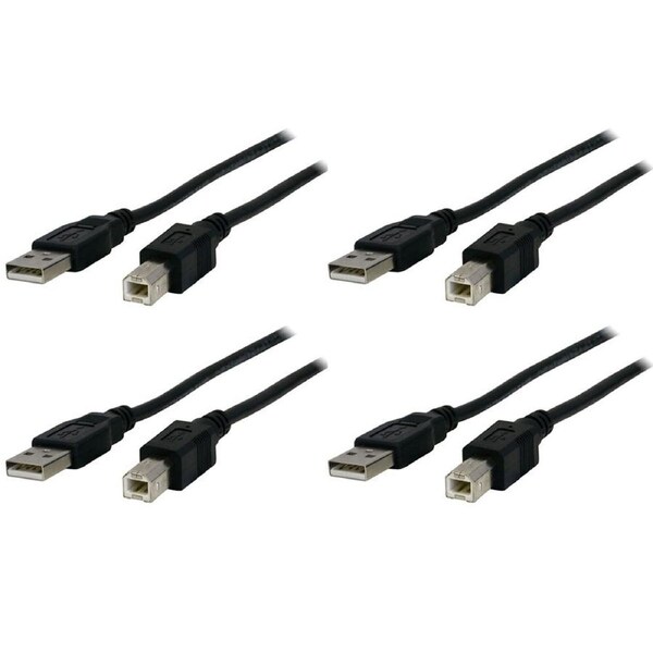 4PK PRO.2 USB 2.0 Type A Male to B Plug 2m Cable/Lead Cord for Computer Printer