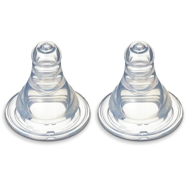2PK Pigeon Peristaltic Slim Neck Soft Silicone Teat S 0-3m f/ Baby/Infant Bottle