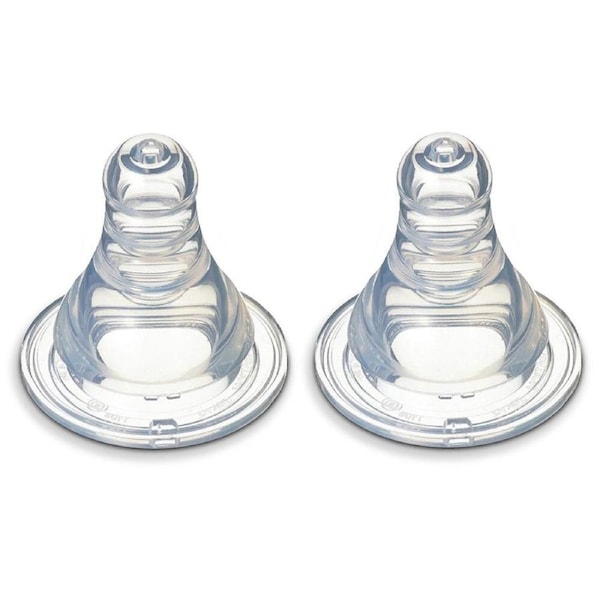 2PK Pigeon Peristaltic Slim Neck Soft Silicone M Teat 4m+ for Baby/Infant Bottle